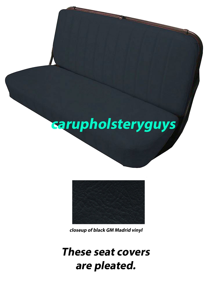 CHEVROLET TRUCK, STD CAB FACTORY REPLACEMENT SEAT COVERS BLACK PLEATED